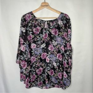 Sara Michelle 2X Floral blouse